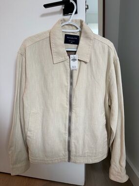 Abercrombie & Fitch Light Cream Zip Jacket